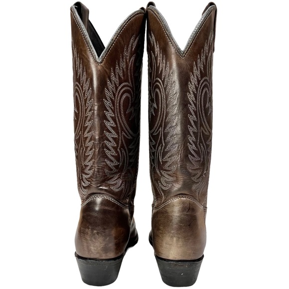 SOLD Imperial Gray Brown Leather Western Boot Made In USA Women 6 1/2 M - Picture 9 of 11